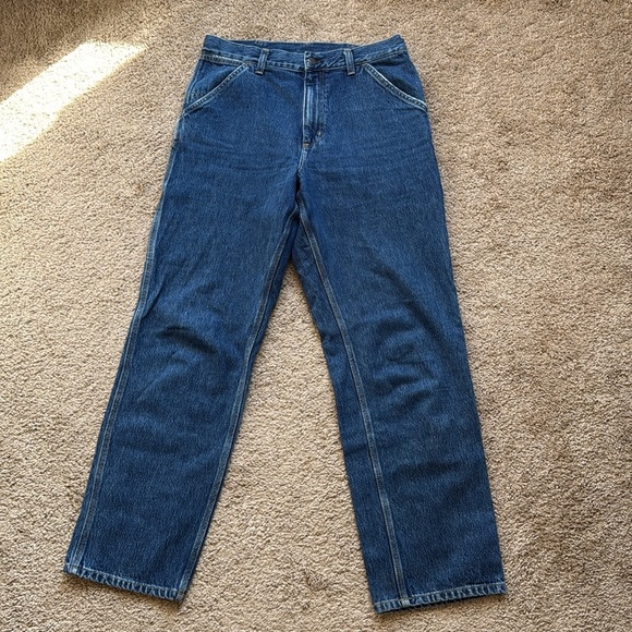 Carhartt Denim Single Knee Carpenter Cargo Work Streetwear Pants - Picture 3 of 9